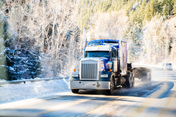 半卡车在冬天图片下载