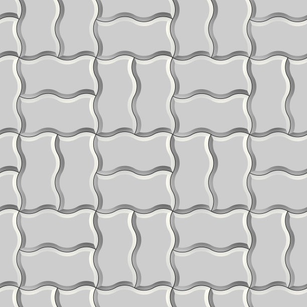 灰色混凝土面砖纹理无缝。波浪砖的3D重复模式图片下载