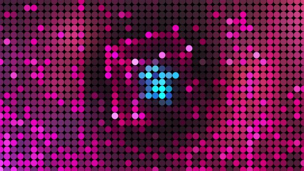 电脑生成亮显示器运行点灯。led背景的3D渲染图片下载