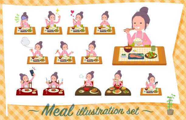 扁型工装裤髻发女士餐图片下载