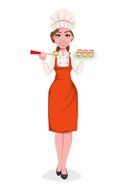 年轻漂亮的厨师。漂亮的厨师图片下载