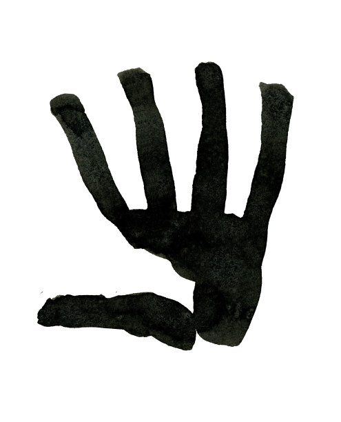 风格化绘画的一个人“u2019手印插图图片下载