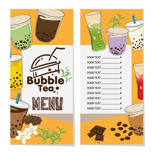 泡茶菜单图形模板图片下载