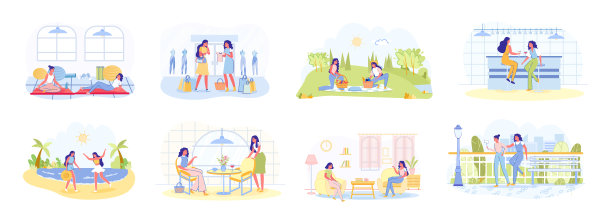 女朋友的友谊和联合娱乐设置。图片下载