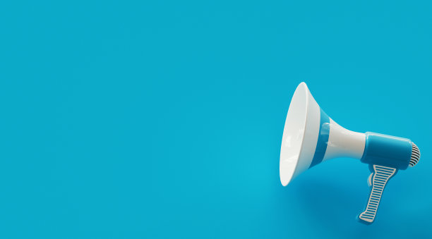 电子扩音器彩色背景，3d渲染图片下载