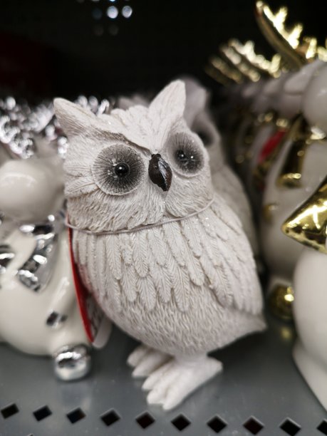 白色圣诞玩具猫头鹰图片下载