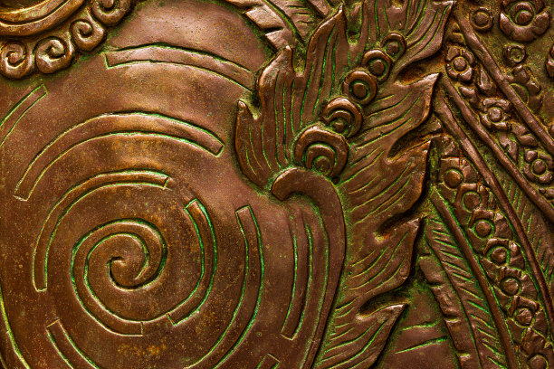 青铜低浮雕艺术的抽象宏图图片下载