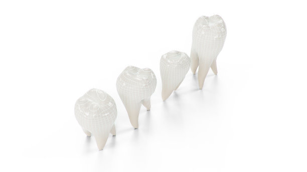 健康保护牙齿孤立在白色背景。的牙齿。刷牙的概念，护理和预防蛀牙。口腔护理牙齿美白，3d插图图片下载