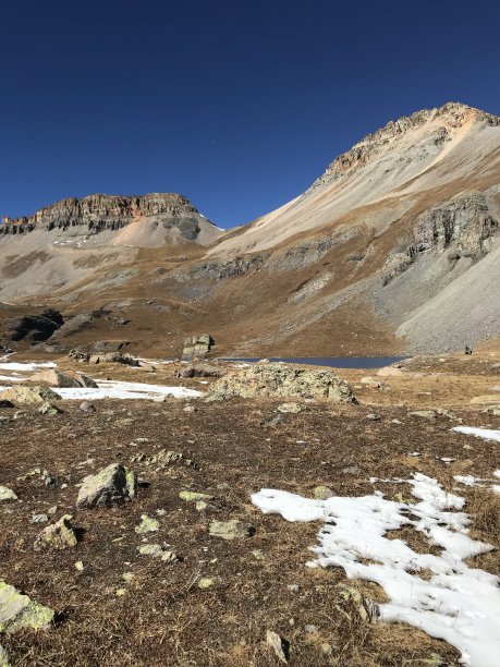 冰湖和山脊图片下载
