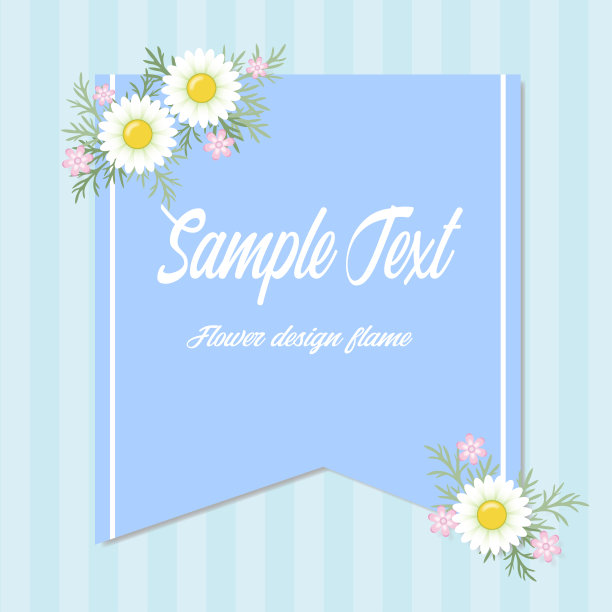 用白花装饰的可爱丝带图片下载