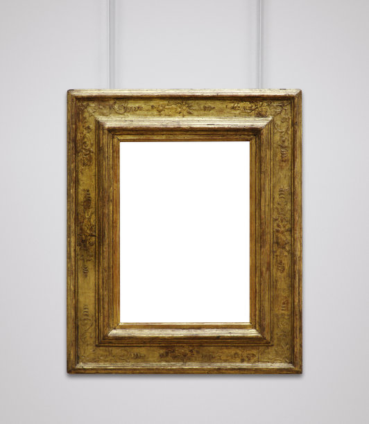 金色复古框架(包括所有的剪辑路径)图片下载