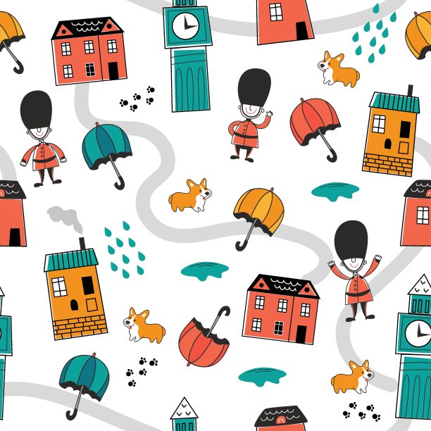 颜色幼稚的伦敦插图图片下载