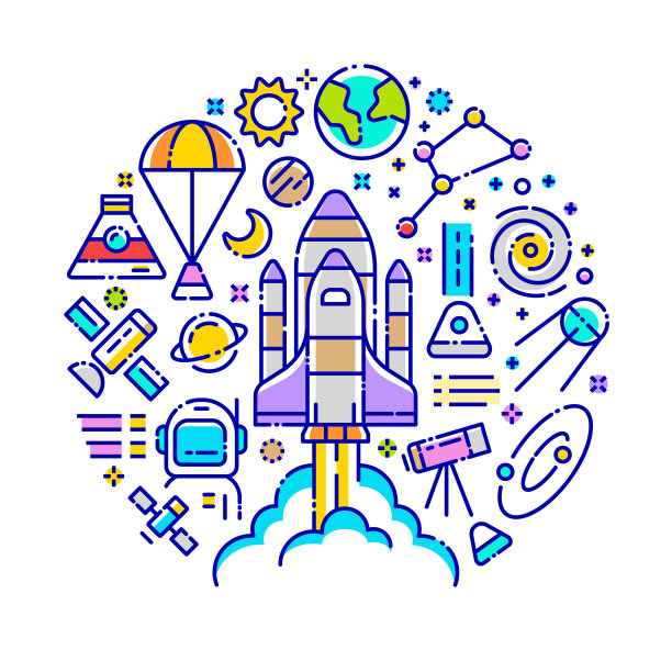 外太空探索矢量插图概念。图片下载