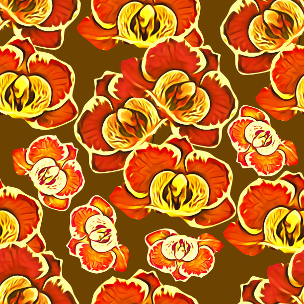 兰花花朵无缝图案。图片下载