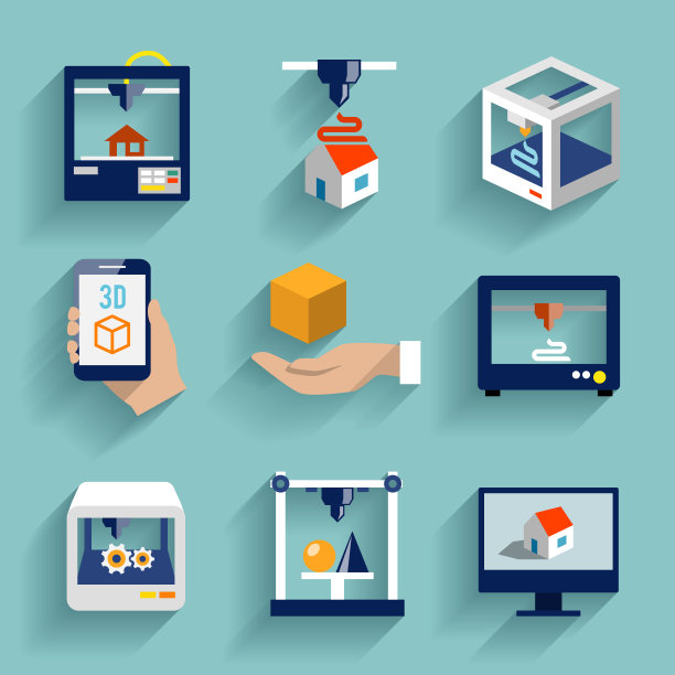 3d打印机图标平面图片下载