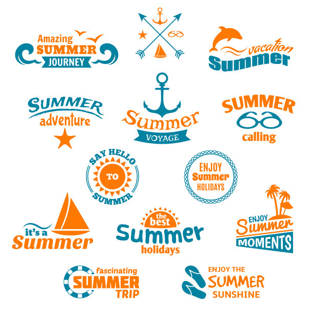 夏天的元素标签图片下载