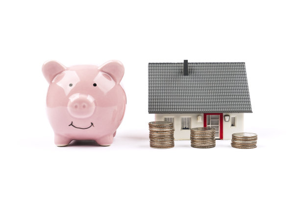 粉红色的储蓄罐孤立在白色的背景图片下载