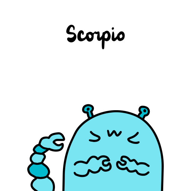 天蝎座手绘矢量插图卡通漫画风格野生动物毒药图片下载
