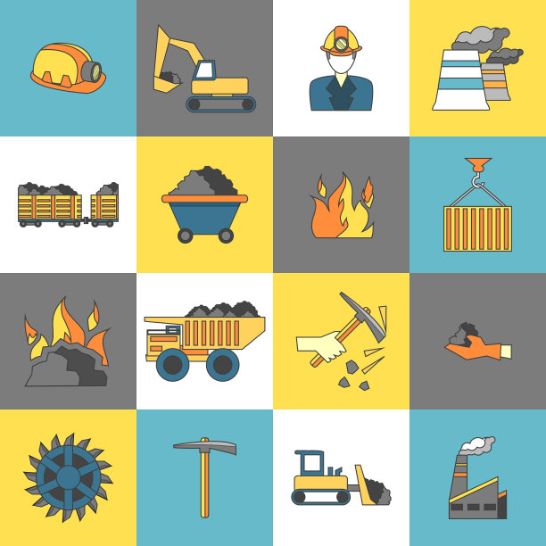 煤炭行业图标直线图片下载