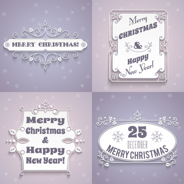 圣诞节的白色标签图片下载