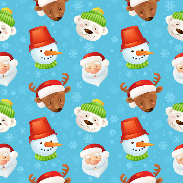 圣诞人物无缝图案2图片下载