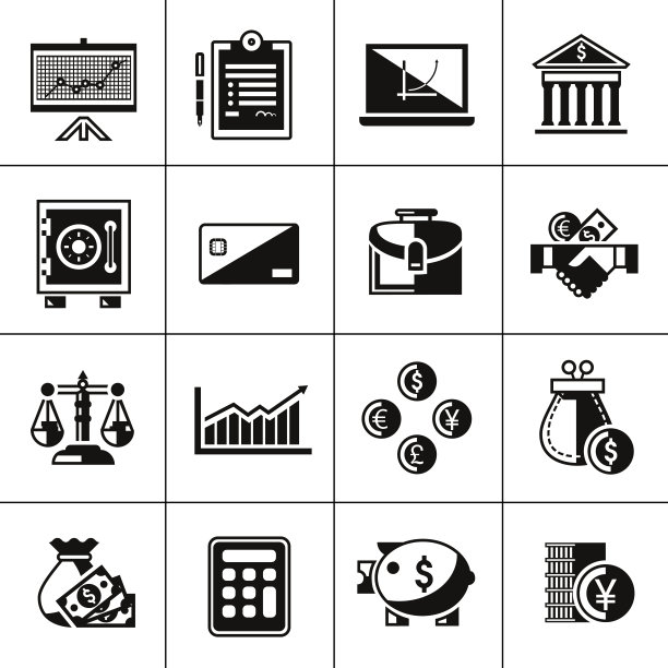黑色金融图标图片下载