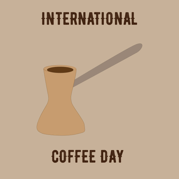 米色背景上的咖啡壶图片下载