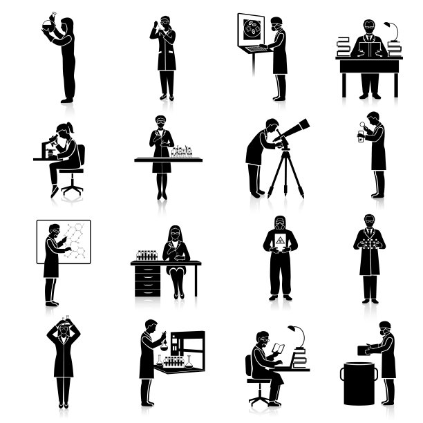 科学家图标黑图片下载