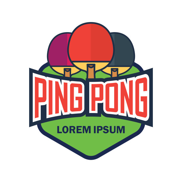 乒乓球标志与文字空间为您的口号/标签线，矢量插图图片下载