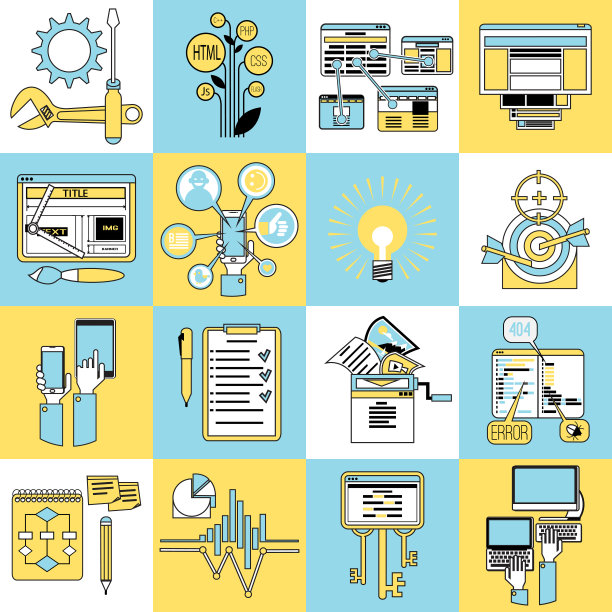 搜索引擎优化图标线图片下载