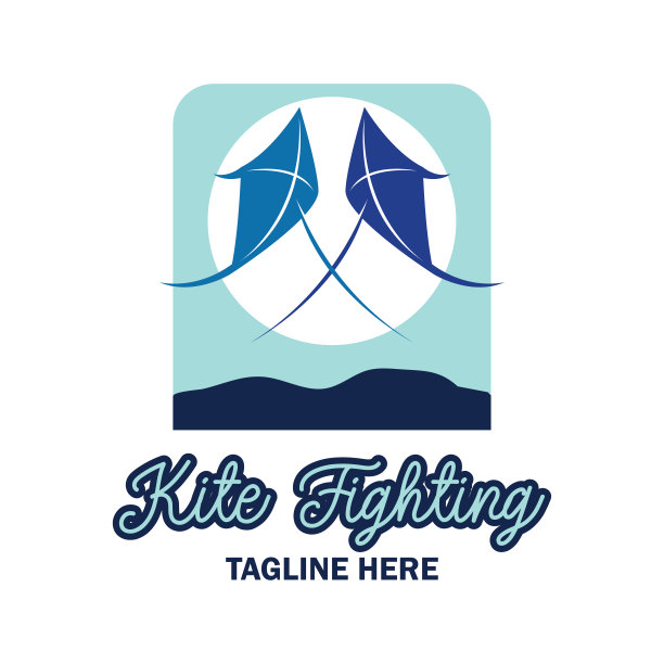 风筝战斗标志与文字空间为您的口号/标签线，矢量插图图片下载
