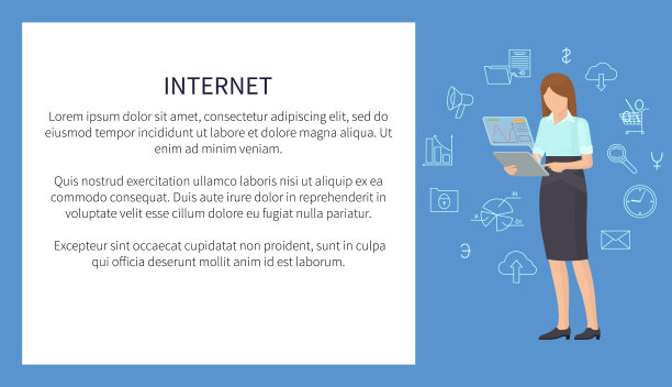 互联网旗帜多色矢量插图图片下载