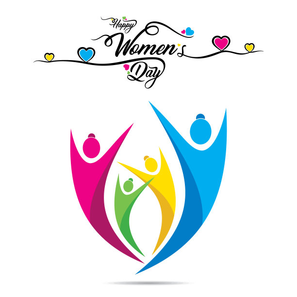 妇女节快乐贺卡设计。图片下载