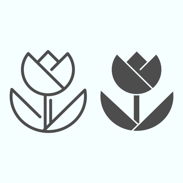 宏线和实体图标。微距摄影矢量插图孤立在白色。花在宏观轮廓风格设计，设计为web和应用程序。Eps 10。图片下载