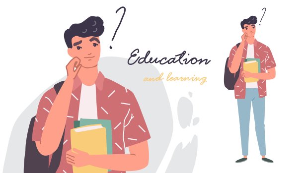 年轻漂亮的男子学生的肖像思考图片下载