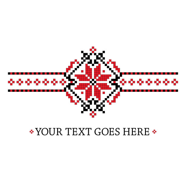 保加利亚花卉图案标志模板。刺绣纺织装饰品。图片下载