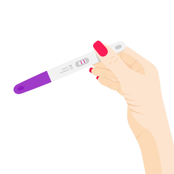 女性手中的孕期排卵阳性测试素材图片