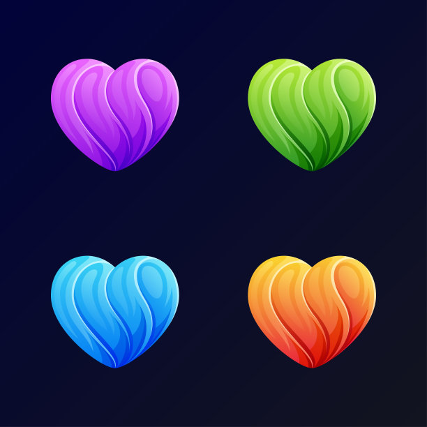 现代爱情标志模板上的蓝色背景，矢量插图素材图片