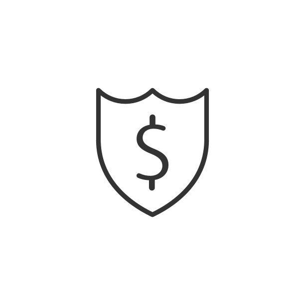 带有金钱图标的盾牌，现金保护矢量图，银行业务概念图片下载