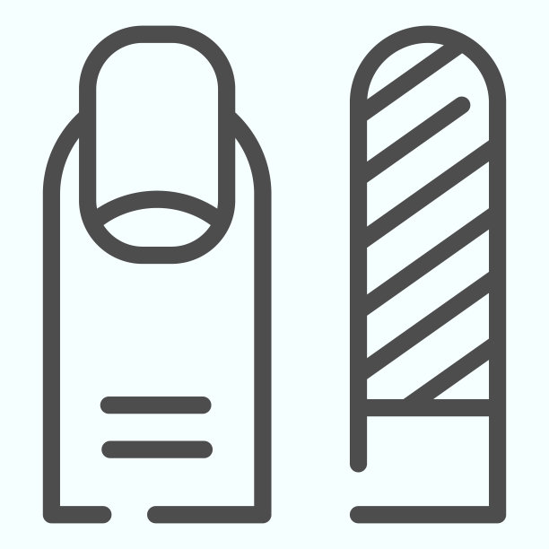 修指甲行图标。修剪指甲矢量插图孤立在白色。一款手指和指甲轮廓的样式设计，专为网页和应用设计。Eps 10。图片下载