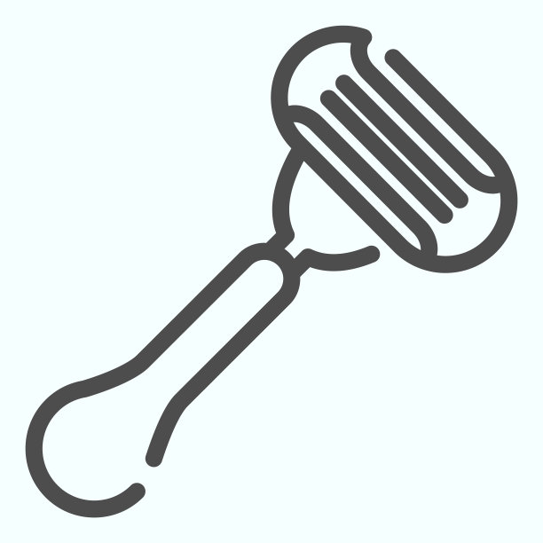 剃刀线图标。剃须矢量插图孤立在白色。剃须刀片轮廓风格设计，专为网页和应用程序设计。Eps 10。图片下载