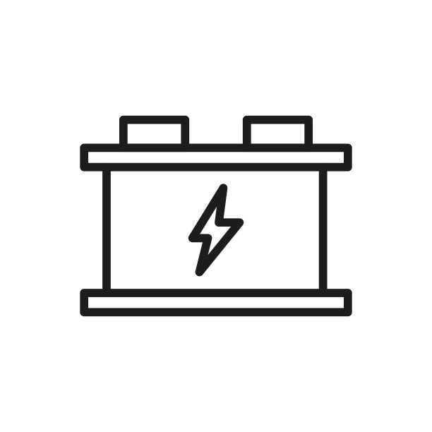 简单的汽车电瓶线图标。图片下载