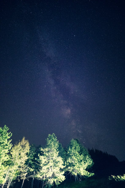 夜景与星星和银河图片下载