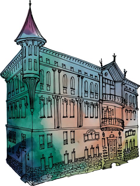 带角楼的房子图片下载