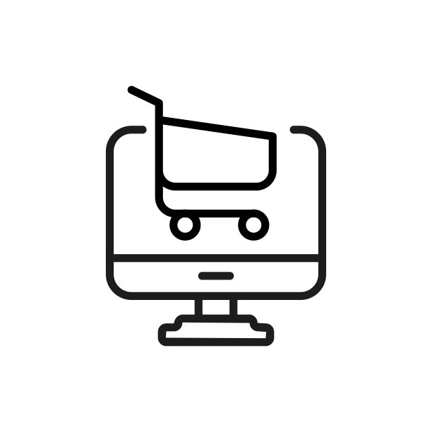 简约在线商店线条图标图片下载