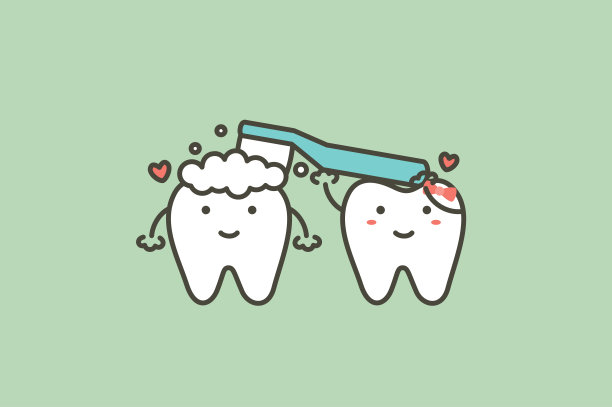 牙齿是拿着牙刷和牙膏给朋友刷牙素材图片