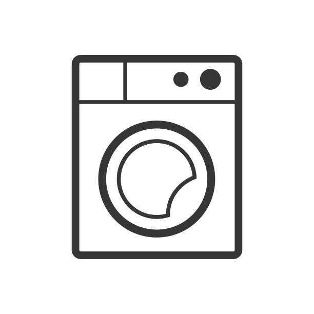 洗衣机轮廓单孤立矢量图标图片下载