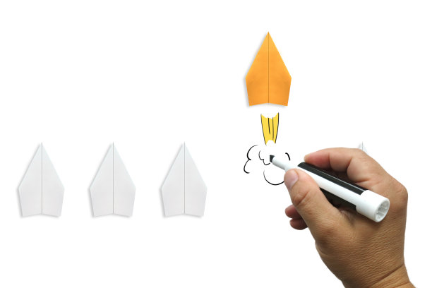 商业竞赛优胜者纸飞机火箭创意创意创意图片下载