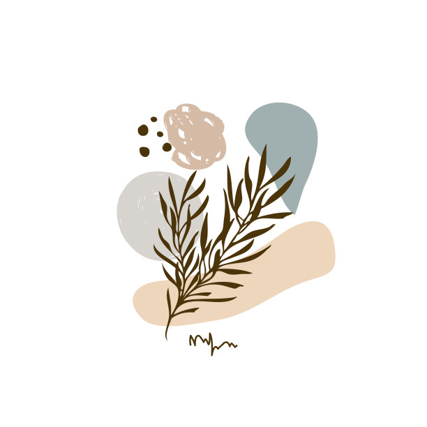 现代抽象花卉艺术矢量叶背景图片下载