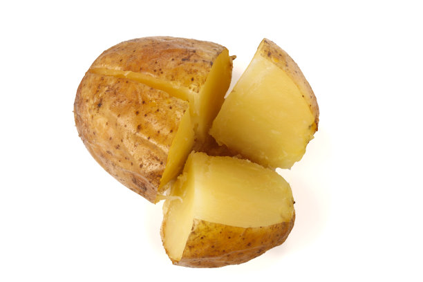 烤土豆孤立在白色背景图片下载